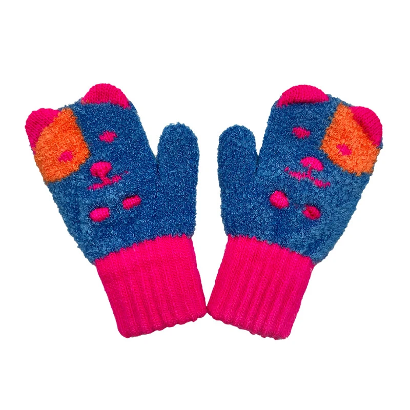 دستکش بافتنی بچگانه مدل موهر عروسکی