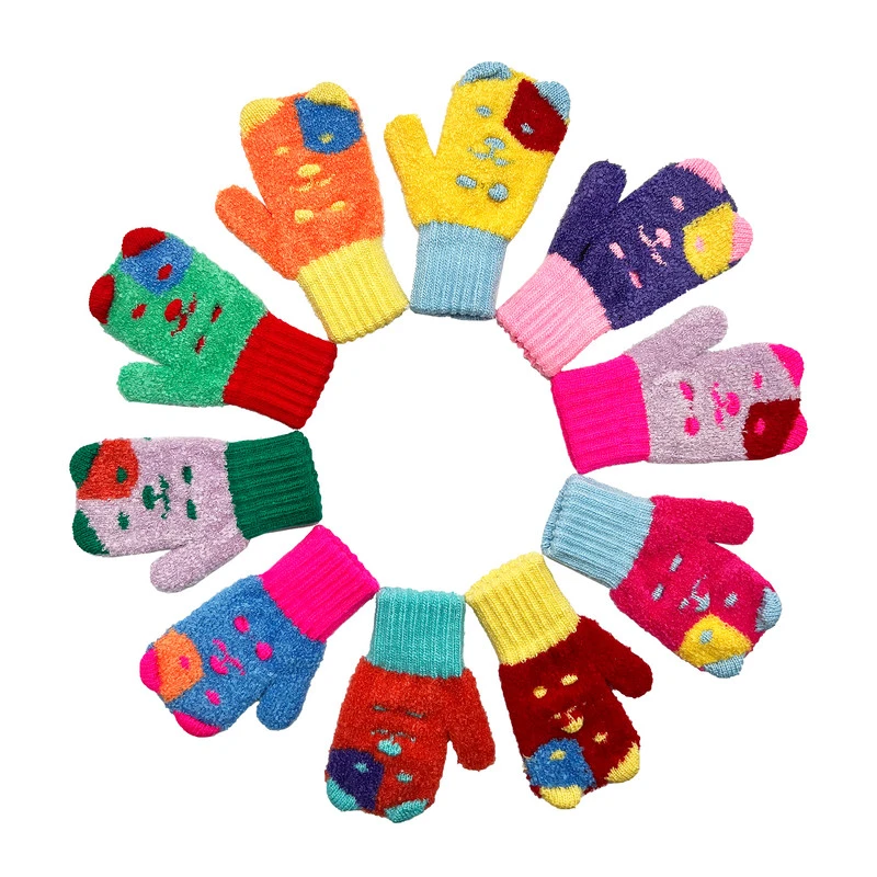 دستکش بافتنی بچگانه مدل موهر عروسکی