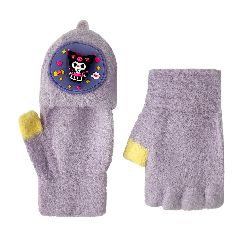 دستکش بافتنی بچگانه مدل اسپینردار کرومی